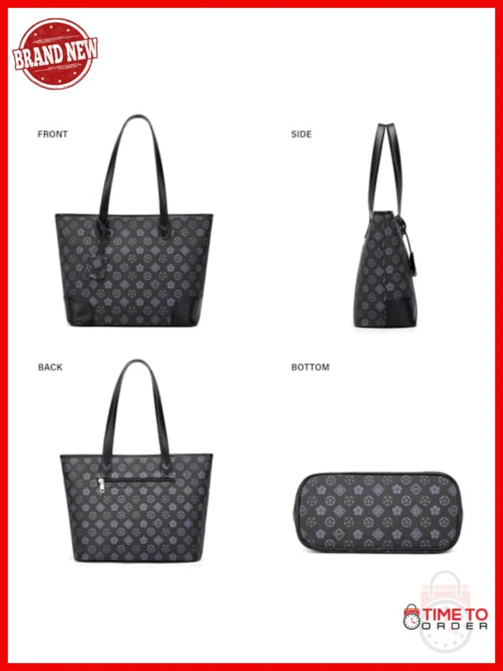 3-Piece PU Leather Tote Bag Set with Hobo and Mini Purse Satchel